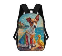 Beach Adventure with Dog And Duckling Mochila Escolar Impresa En 3D 17inch Mochilas De Moda Para Niños, Mochilas Escolares Para Niños De Primaria Y Secundaria