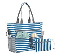Beach Bag, Waterproof Market Tote, 16.54x15.35x5.91 Inches Picnic Grocery Organizer, Sandproof Foldable Pouch for Boat Water Bottles Pool Sunglasses Travel Women Trip Vacation and Outdoor Needs