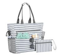 Beach Bag, Waterproof Picnic Tote, Market Grocery Organizer, Sandproof Base, Foldable Pouch, Zipper Closure, Large Capacity, Lightweight Carry, Stylish Design, Perfect for Travel, Pool, Vacation