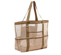 Beach Bag With Zipper - Waterproof Tote, Heavy Duty Organizer | Sandproof Market Storage Net for Shells Grocery, Large Picnic Travel Bag with 8 Pockets, Durable Carryall for Pool Vacation