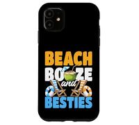 Beach Booze and Besties Diseño de Verano Vacaciones en la Playa Carcasa para iPhone 11