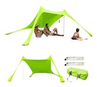 Beach Canopy - 210x150x170cm Fabric, 98% UV Protection Sunshade, Lightweight Waterproof Shelter with Support Rods | Fabric Portable Sand Tent for Vacation Shoreline