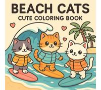 beach cats cute coloring book