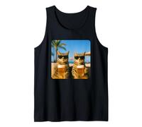 Beach Cats Drinking Beer Meme Funny Summer Waiter Bar Man Camiseta sin Mangas