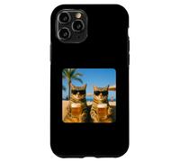 Beach Cats Drinking Beer Meme Funny Summer Waiter Bar Man Carcasa para iPhone 11 Pro