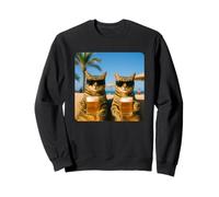 Beach Cats Drinking Beer Meme Funny Summer Waiter Bar Man Sudadera