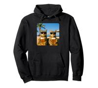 Beach Cats Drinking Beer Meme Funny Summer Waiter Bar Man Sudadera con Capucha