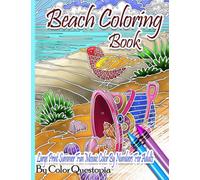Beach Coloring Book- Large Print Summer Fun Mosaic Color By Numbers For Adults: Ocean Art For Stress Relief and Relaxation: 32 (Adult Color By Number)