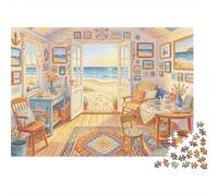 Beach Cottage 1000 Piezas Puzzle Papel Reciclado Seaside House Puzzles para Adultos Impossible Hard Difícil Desafiante Aliviar La Dehombrescia Senil Fun 38x26cm/1000 piezass