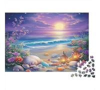 Beach Coucher de Soleil Cadeau Unique Décoration Intérieure Art fantastique Vibrant Jeu Éducatif Challenge Toy Adultes & Enfants Des 14 ANS 38x26cm/1000pcs