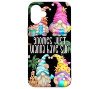 Beach Gnomes Just Wanna Have Sun For Girls Funny Summer Carcasa para iPhone 16 Plus