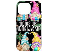 Beach Gnomes Just Wanna Have Sun For Girls Funny Summer Carcasa para iPhone 16 Pro