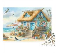 Beach House Art Colourful Seaside Cottage 1000 Pieces Jigsaw Puzzles Adults Fun Brainteasing Home Activity 70x50cm/1000pcs