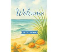 Beach House Guest Book for Visitors: For Vacation Rentals, AirBNB, VRBO, Rentals, Guest House, Cabins, Lake House, Blue Beach Themed Visitor Guest Book with Seashells, 7x10" (Guest Books)