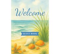 Beach House Guest Book for Visitors: For Vacation Rentals, AirBNB, VRBO, Rentals, Guest House, Cabins, Lake House, Blue Beach Themed Visitor Guest Book with Seashells, 7x10" (Guest Books)
