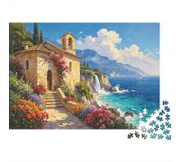 Beach House Interior Jigsaw Puzzle 1000 Pieces Recyclable Paper Coastal Summer Adulto Jigsaws Party Accesorios de Juego Developing Boy y Girl‘s Intelligence Educational 38x26cm/1000pcs