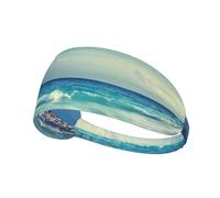 Beach in Sunset Time - Diadema deportiva elástica impresa adecuada para correr, fitness, tenis, yoga