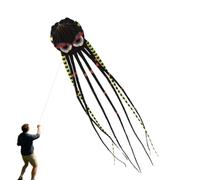 Beach Kite - 26 Foot Giant Octopus Kite | Large 3D Parachute Wing Stunt Kites - Tear Resistant Outdoor Flying Kites With Handle Line For Beach Family Fun, Kids Summer Vacation Activity And Birthday Gi