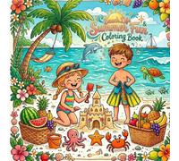 Beach Life & Summer Fun Coloring Book: 50 Easy and Fun Summer Pages with Sun, Sea Creatures, Beach Activities, and Tropical Animals for Boys and Girls Ages 4-8