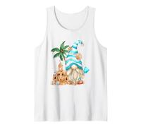 Beach Lover with Flip Flops and Sand Castle Funny GNOME Camiseta sin Mangas