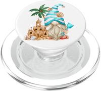 Beach Lover with Flip Flops and Sand Castle Funny GNOME PopSockets PopGrip para MagSafe