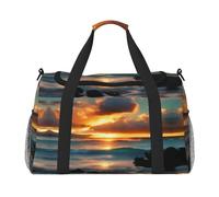 Beach Maui Hawaii - Bolsa de lona para viajes, para mujeres y hombres, gimnasio, con estampado de nubes, para fin de semana, Black, Talla única