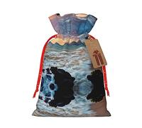 Beach Maui Hawaii Sunset Clouds Bolsas de regalo de Navidad con cordón, bolsas de dulces de Navidad reutilizables para regalos, fiesta de Navidad, vacaciones