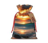 Beach Maui Hawaii Sunset Sea Waves Clouds - Bolsas de regalo de tela delicada con cordón, encantadora bolsa de regalo de vacaciones para celebraciones