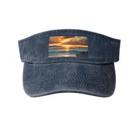 Beach Maui Hawaii Sunset Sea Waves Clouds - Gorra de protección solar transpirable para mujer, para golf, tenis, correr, uso diario, azul marino, Talla única
