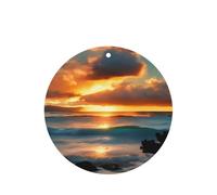 Beach Maui Hawaii Sunset Sea Waves Clouds - Juego de ambientador colgante, tarjetas redondas de fragancia de lavanda para interior de automóviles, paquete de 10/24 tarjetas