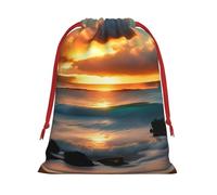 Beach Maui Hawaii Sunset Sea Waves Clouds Print Bolsas de regalo de varios tamaños, bolsas de regalo con cordón para mujeres, Navidad, cumpleaños, reutilizables