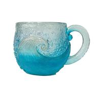 Beach Mug - 12 Oz Sea Theme Water Tea Cup | Coffee Resin Mug | Workplace Travel Bar Kitchen Home Cafe Party Gathering | Ocëan Wave Themed Textured Design | Coffee Liqueur Chilled Drinks Thoughtful Gif