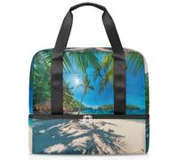 Beach Palm - Bolsa deportiva tropical para mujeres, hombres, niños y niñas, 21 L, para fin de semana, para viajes, gimnasio, yoga, color, Big, Organizador de bolsas