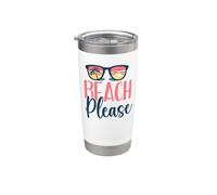 Beach Please - Parasol gráfico Vaso térmico de acero inoxidable de doble pared