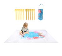 Beach Puddle, Foldable Baby Paddling Pool with Storage Bag, Polyester 2-in-1 Cartoon Water Toy Portable Travel Mat with Ground Spikes for Sand, Lake, Garden, Camping, and Picnic, 200x200cm/140x140cm