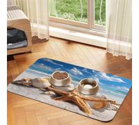 Beach Sand Ocean Seashell - Alfombrilla de alimentación para mascotas, 30 x | Alfombrilla de alimentación absorbente para perros y gatos, parte trasera de goma antideslizante, fácil de limpiar