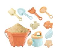 Beach Sand Toys - 10 Pieces with Bucket Shovel Rake | Sand Castle Building Kit Water Toy , For Boys Girls Summer Water Play Park Playground Vacation Camping Poolside