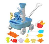 Beach Sand Toys, Sand Box, Water Friendly Sand Molds Easy Clean Water Friendly Ergonomic Handles Safe Materials Water Wheel, Marine Animal Molds for Boys and Girls