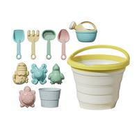 Beach Sand Toys, Travel Friendly Digging Game Set with Folding Fruit Bucket for Kids Age 3 and Up, Outdoor Fun Time Accessories for Backyard, Pool, Camping, Beach, Vacation Fun and Learning