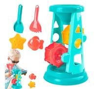 Beach Sand Toys- Windmill Set, Toy Playset, hourglas Molds Tools Outdoor Digging Shaping Toyy Kit | Ideal for Sandbox Seaside Travel Play Kids Summer Holiday, 6.3x6.3x9.84 inches