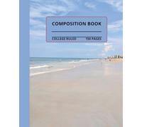 Beach Scene Composition Notebook: Beautiful beach scene composition book, 7.5x9.25, 150 college-ruled pages