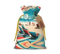 Beach Scenerys - Bolsas con cordón para regalos, bolsas de regalo de tela reutilizables, para regalos de vacaciones y fiestas