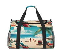 Beach Scenerys - Bolso de mano plegable con cremallera impermeable para escapadas de fin de semana