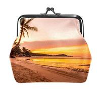 Beach Sea Sunrise Monedero Kiss Lock Change Monedero Vintage Trinkets Pouch