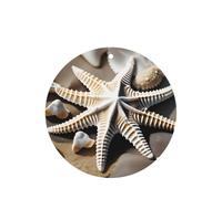 Beach Seashell - Juego de ambientador colgante con diseño de estrella de mar, tarjetas redondas de fragancia de lavanda para interiores de automóviles, paquete de 10/24 tarjetas