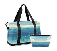 Beach Shell Seagull - Bolsa de deporte para entrenamiento con bolsa de aseo para entrenamiento, gran capacidad, Gaviota de concha de playa, 1 size