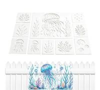 Beach Stencils for Painting Drawing - Reusable Sea Animal Mural Template