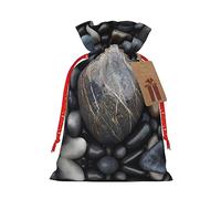 Beach Stone - 1 bolsa de Navidad con cordón de 8.3 x 11.8 pulgadas, bolsa robusta para regalos y artículos esenciales de uso diario
