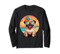 Beach Summer Pug Sunglasses Chinese Pugs Vacation Manga Larga