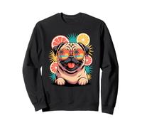 Beach Summer Pug Sunglasses Chinese Pugs Vacation Sudadera